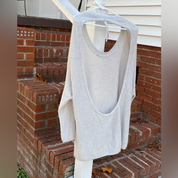 Express High Low Open Back Viscose/Cotton Sweater With Adjustable Tie Medium - Picture 15 of 16